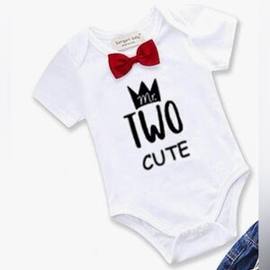 “Mr. TWO Cute” 2nd Birthday Top/Onesie – Size 2T/3T